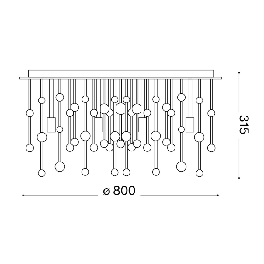 Ideal Lux - LED-taklampa NEVE 15xG9/3W/230V Ø 80 cm polerad krom