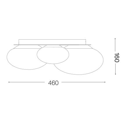 Ideal Lux - LED taklampa NINFEA 3xGX53/9W/230V guld