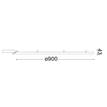 Ideal Lux - LED taklampa ORACLE SLIM LED/53W/230V 3000K CRI 90 Ø 90 cm svart
