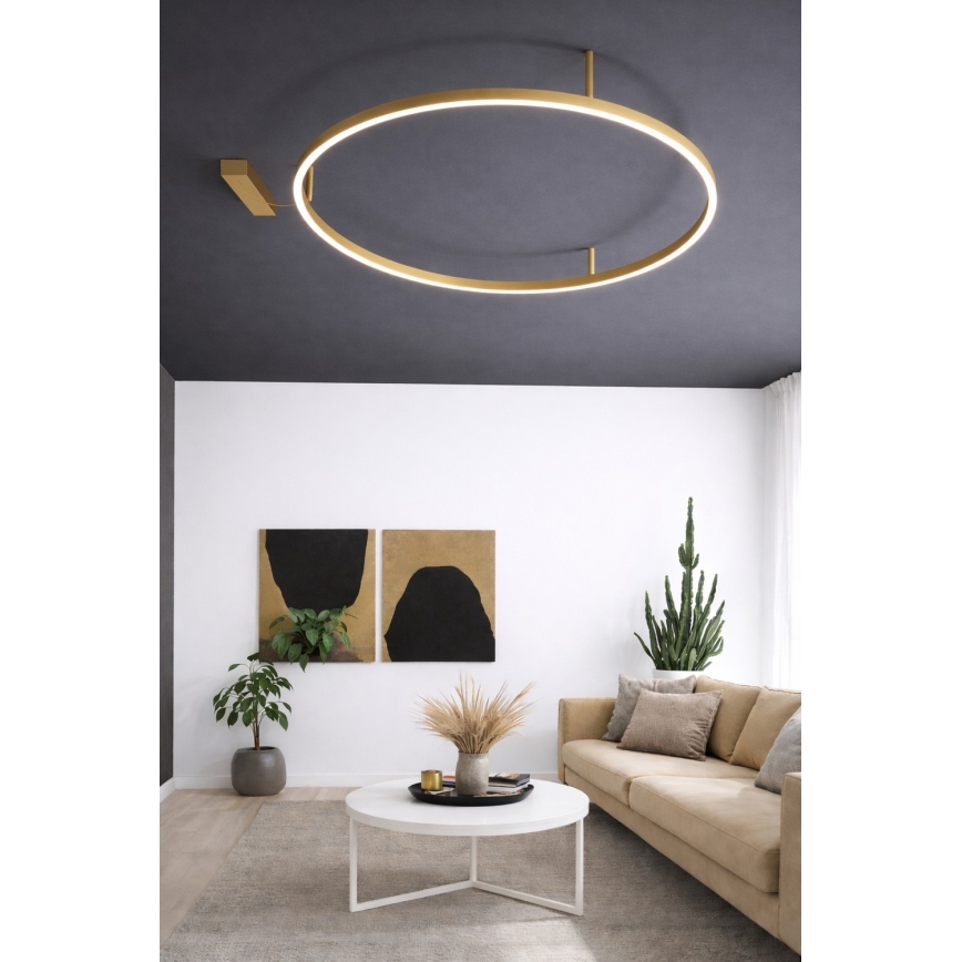 Ideal Lux - LED taklampa ORACLE SLIM LED/53W/230V 3000K CRI 90 Ø 90 cm guldfärgad
