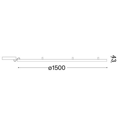 Ideal Lux - LED-taklampa ORACLE SLIM LED/81W/230V 3000K CRI 90 Ø 150 cm guld