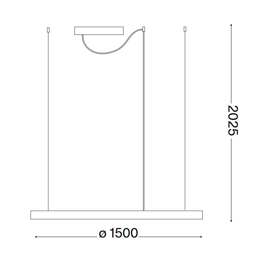 Ideal Lux - Dimbart LED-pendel på vajer ORACLE SLIM LED/77W/230V 3000K CRI 90 Ø 150 cm svart