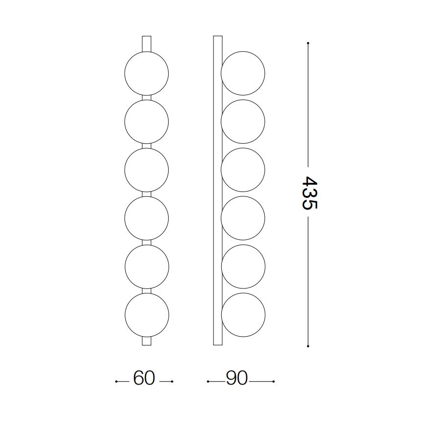 Ideal Lux - LED taklampa PING PONG 6xLED/3W/230V CRI 90 svart