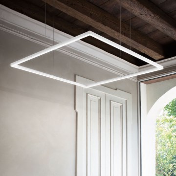 Ideal Lux - LED takpendel med kabel ORACLE SLIM LED/53W/230V 3000K CRI 90 90x90 cm vit