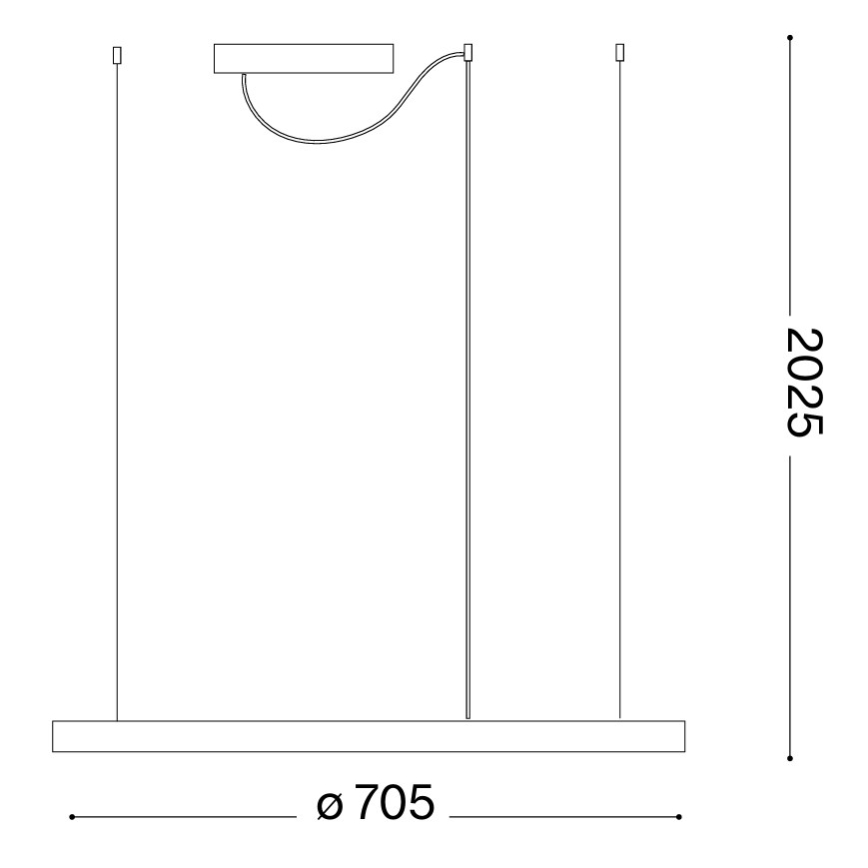 Ideal Lux - LED-ljuskrona med vajer ORACLE SLIM LED/37W/230V 3000K CRI 90 Ø 70 cm guld