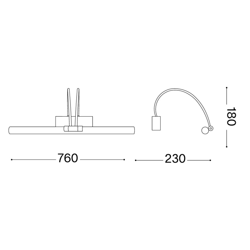 Ideal Lux - LED-tavelampa BOW LED/8W/230V 76 cm CRI 90 mässing