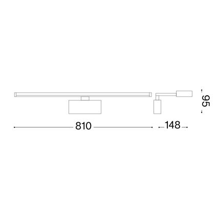 Ideal Lux - LED tavelbelysning ALMA LED/18W/230V 81 cm CRI 90 guld