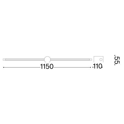 Ideal Lux - LED tavelbelysning FILO LED/16W/230V 115 cm CRI 90 svart