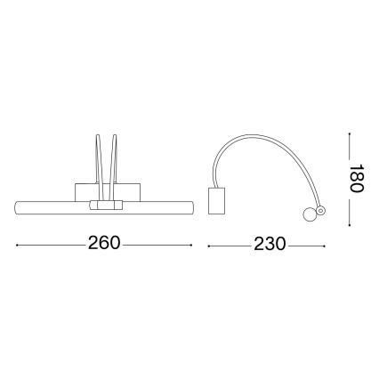 Ideal Lux - LED-tavellampa BOW LED/3,5W/230V CRI 90 26 cm guld