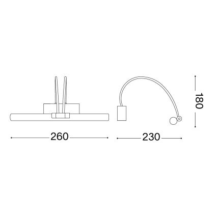 Ideal Lux - LED-tavellampa BOW LED/3,5W/230V CRI 90 26 cm mässing
