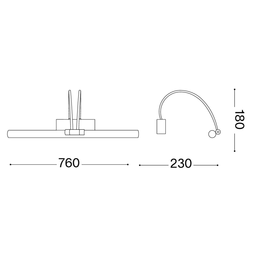 Ideal Lux - LED-tavellampa BOW LED/8W/230V polerad krom