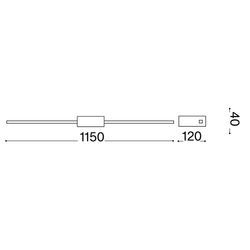 Ideal Lux - LED-tavellampa THEO LED/19W/230V 115 cm CRI 90 svart