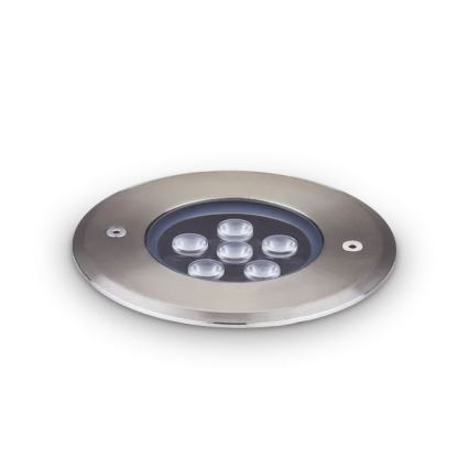 Ideal Lux - LED uppfartsbelysning FLOOR LED/6W/230V diameter 12 cm CRI 90 IP67 skinande krom