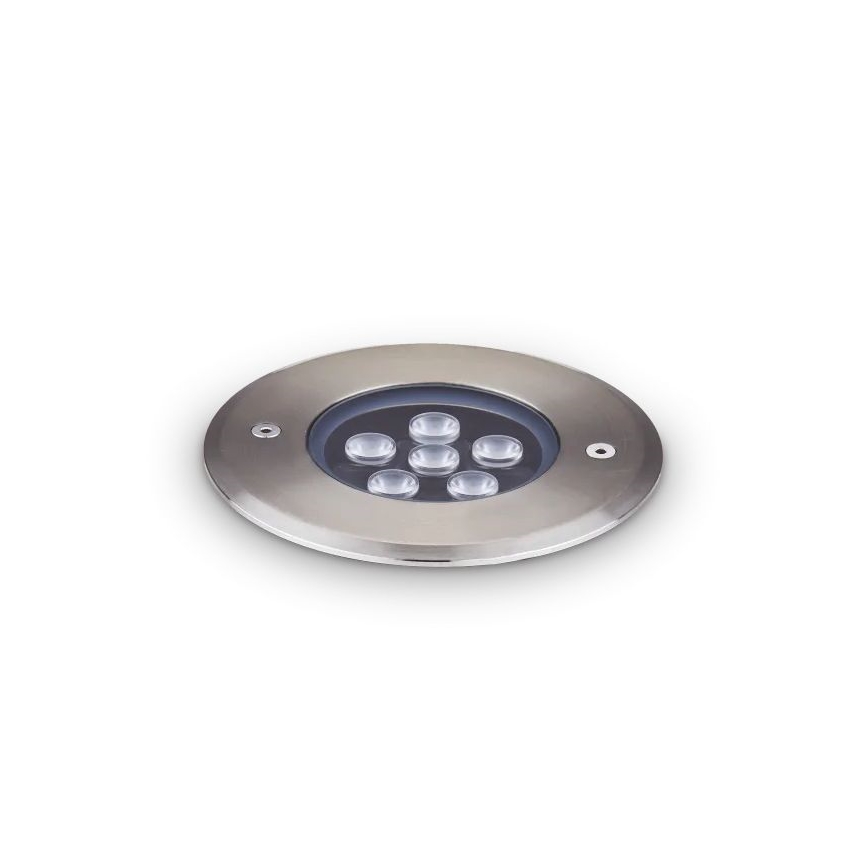 Ideal Lux - LED uppfartsbelysning FLOOR LED/6W/230V diameter 12 cm CRI 90 IP67 skinande krom