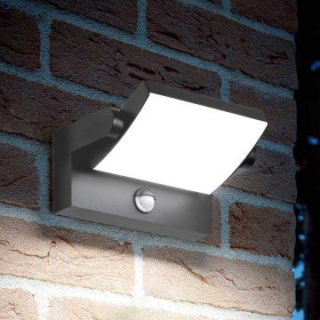 Ideal Lux - LED Utomhus vägglampa med sensor SWIPE LED/21W/230V CRI 90 IP54 antracit