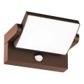 Ideal Lux - LED Utomhus vägglampa med sensor SWIPE LED/21W/230V CRI 90 IP54 brun