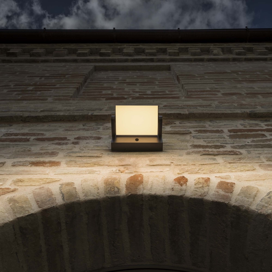 Ideal Lux - LED Utomhus vägglampa med sensor SWIPE LED/21W/230V CRI 90 IP54 brun