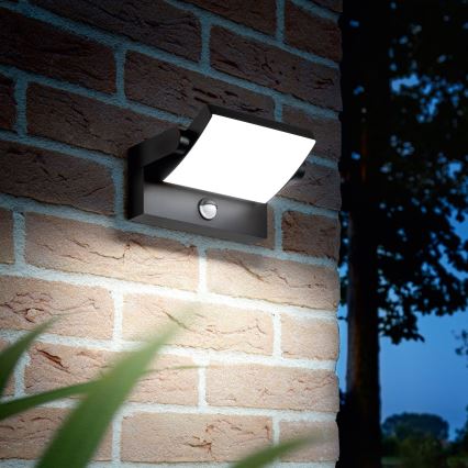 Ideal Lux - LED Utomhus vägglampa med sensor SWIPE LED/21W/230V CRI 90 IP54 svart