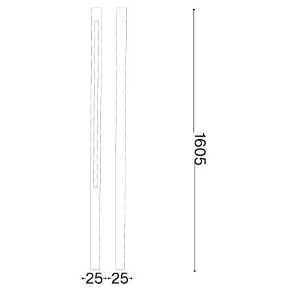 Ideal Lux - LED utomhuslampa JEDI LED/25W/230V 160 cm CRI 90 IP65 antracit