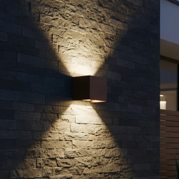 Ideal Lux - LED utomhusväggarmatur ATOM LED/12W/230V CRI 90 IP54 brun