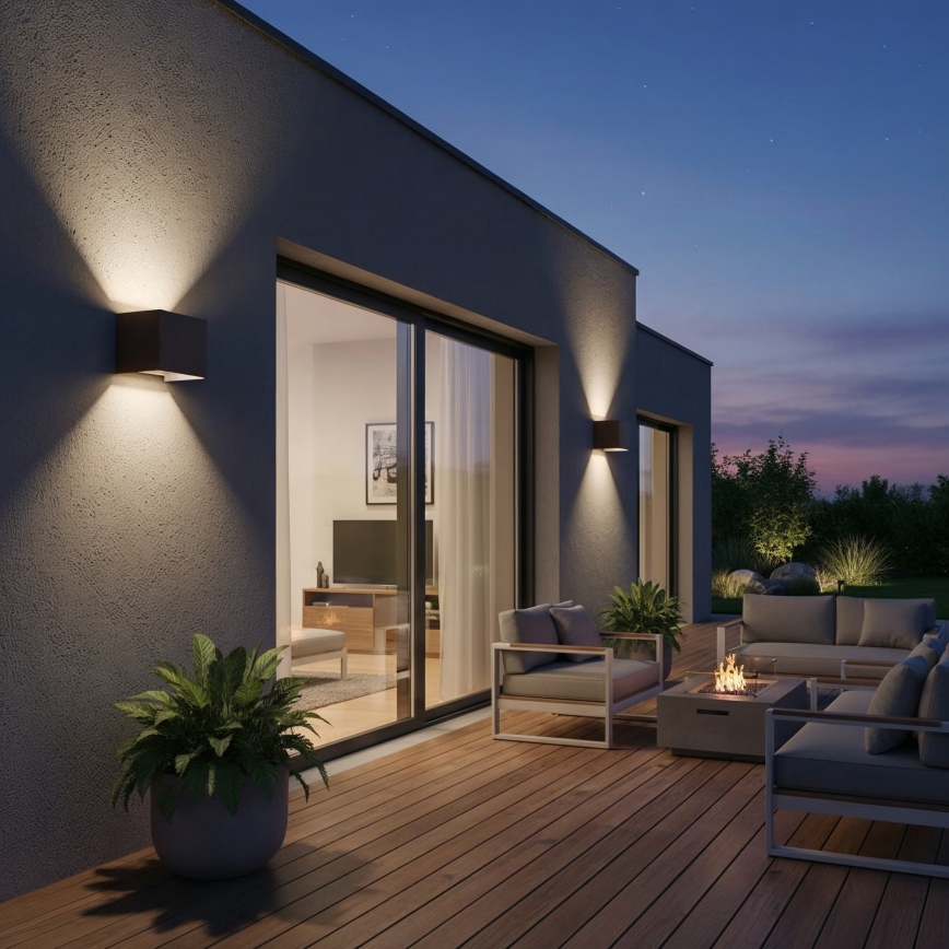 Ideal Lux - LED utomhusväggarmatur ATOM LED/12W/230V CRI 90 IP54 brun