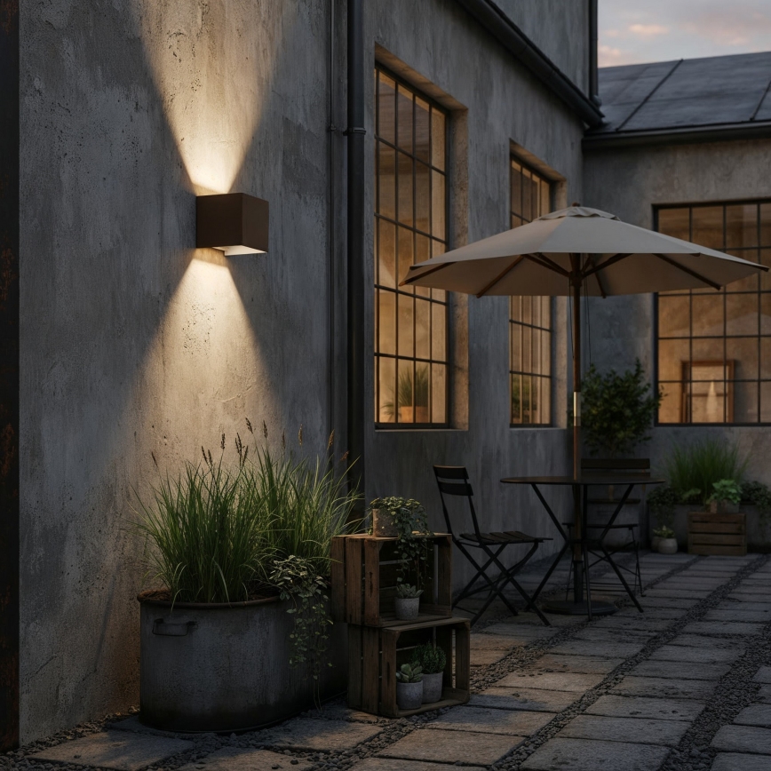 Ideal Lux - LED utomhusväggarmatur ATOM LED/12W/230V CRI 90 IP54 brun