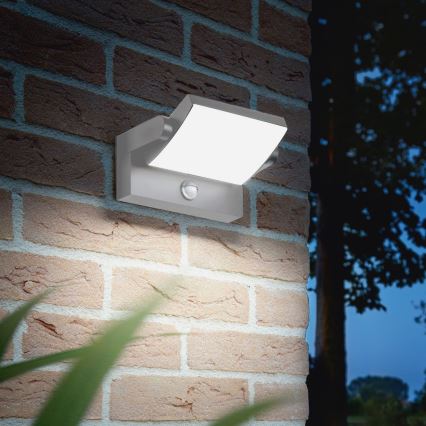 Ideal Lux - LED utomhusväggarmatur med sensor SWIPE LED/21W/230V CRI 90 IP54 grå
