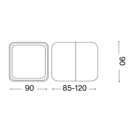 Ideal Lux - LED utomhusväggarmatur OMEGA LED/7W/230V CRI 90 IP54 vit
