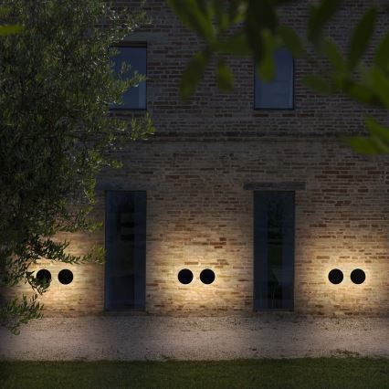 Ideal Lux - LED utomhusvägglampa PUNTO LED/16W/230V CRI 90 Ø 30 cm IP54 svart
