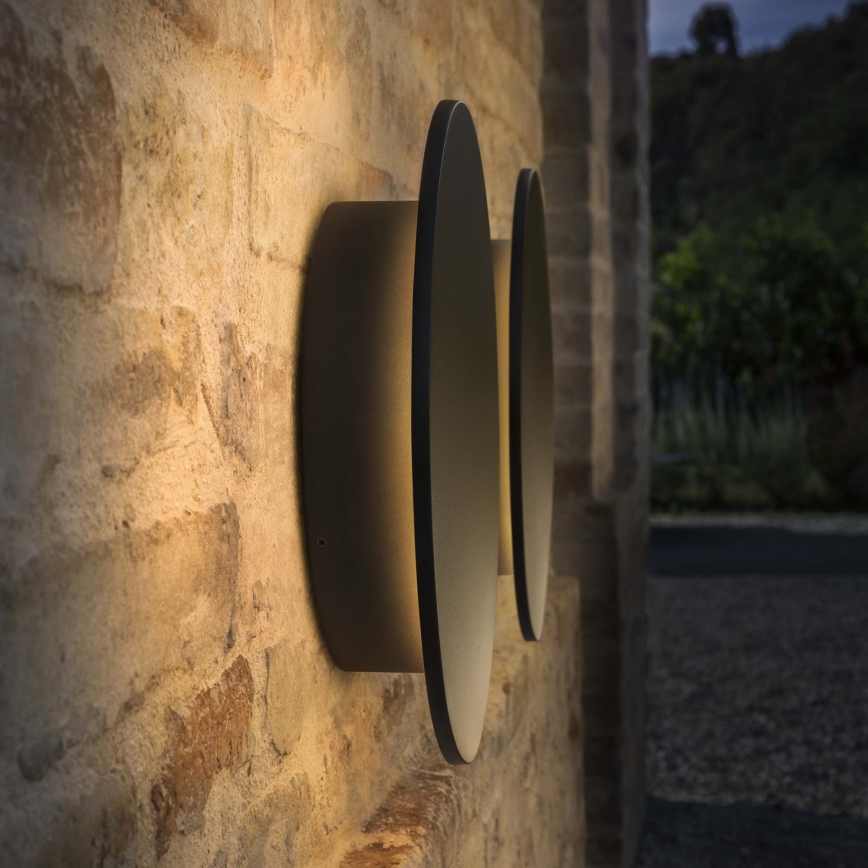 Ideal Lux - LED utomhusvägglampa PUNTO LED/16W/230V CRI 90 Ø 30 cm IP54 svart