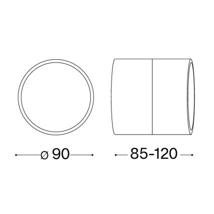 Ideal Lux - LED utomhusvägglampa OMEGA LED/7W/230V CRI 90 IP54 svart