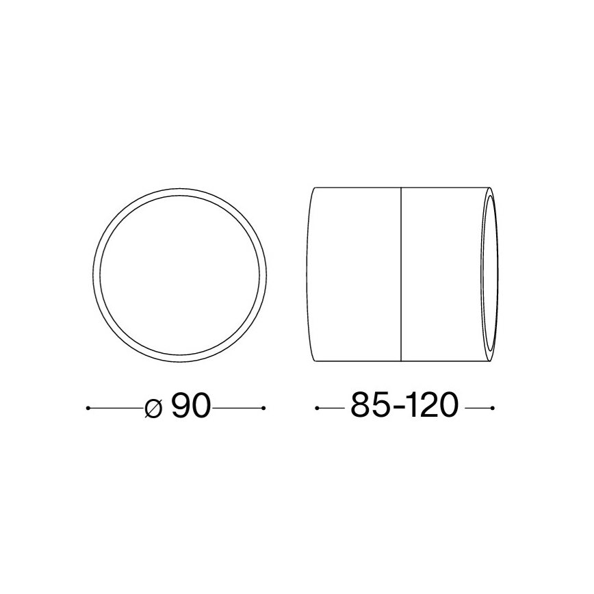 Ideal Lux - LED utomhusvägglampa OMEGA LED/7W/230V CRI 90 IP54 svart