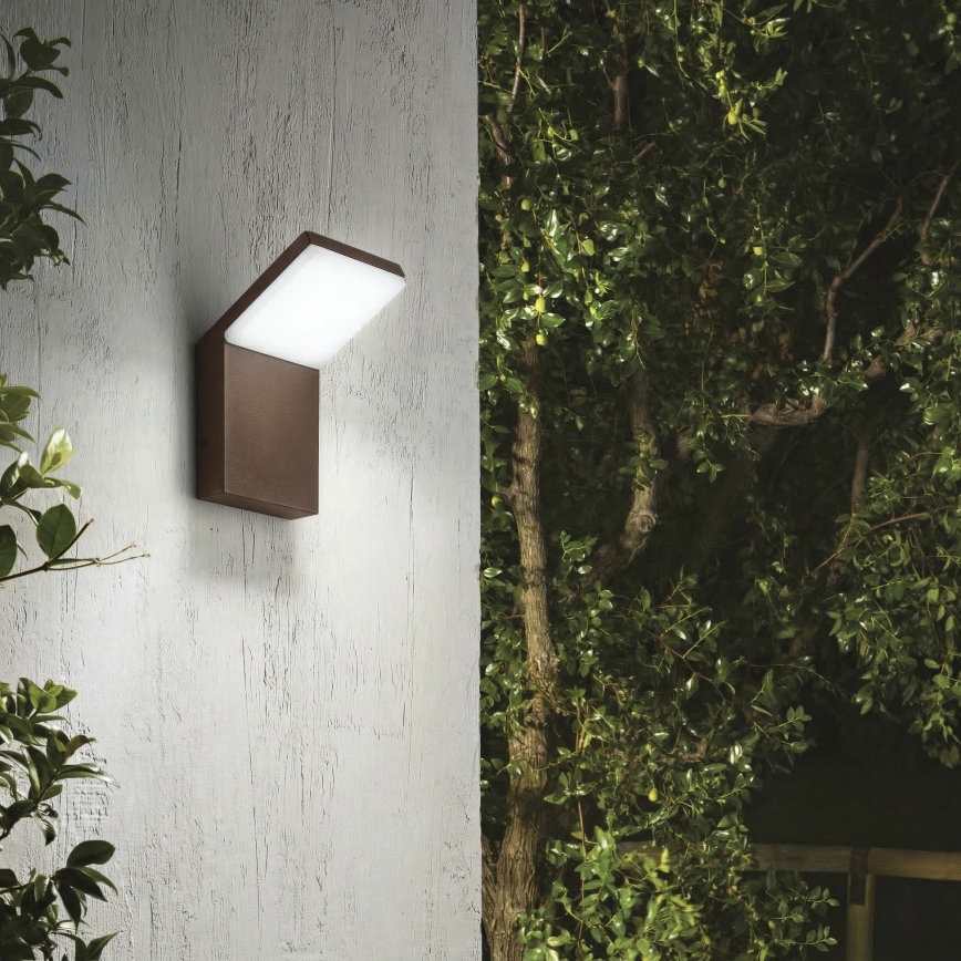 Ideal Lux - LED utomhusvägglampa STYLE LED/8,5W/230V 3000K CRI 90 IP54 brun