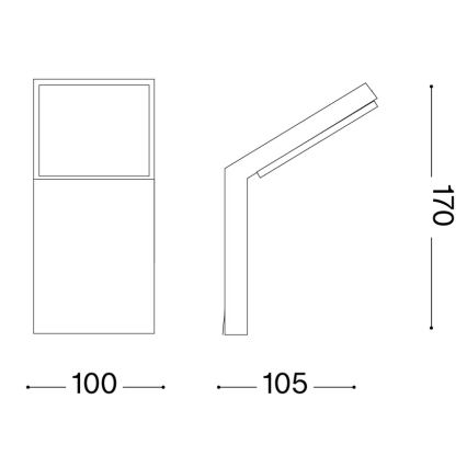 Ideal Lux - Utomhusväggarmatur STYLE LED/8,5W/230V 3000K CRI 90 IP54 svart