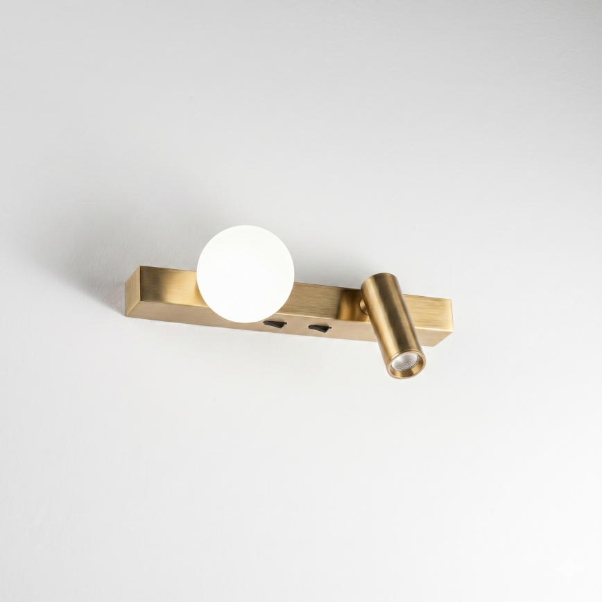 Ideal Lux - LED-väggarmatur BINOMIO 2xLED/3W/230V CRI 90 mässing