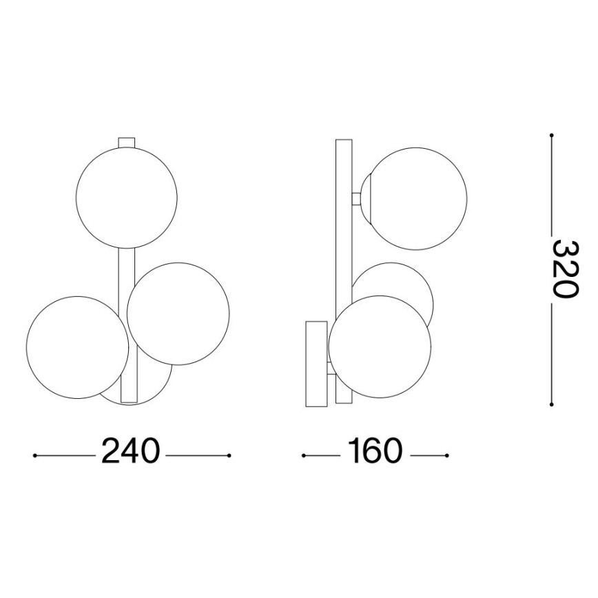 Ideal Lux - PERLAGE LED-vägglampa 3xG9/3W/230V guld/rökbeige