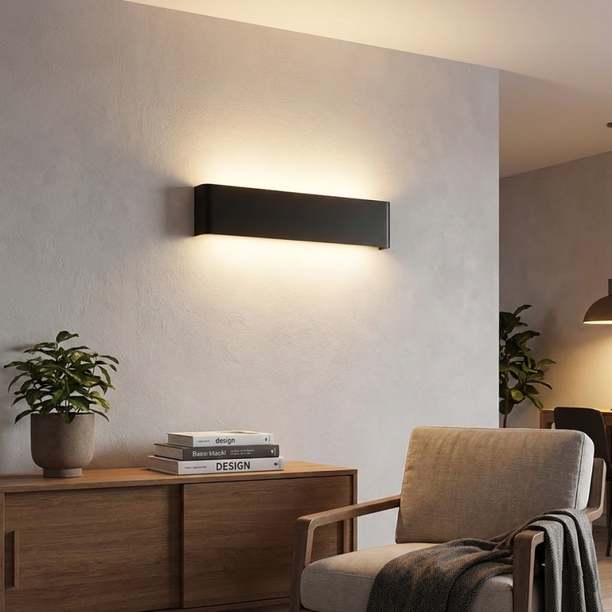 Ideal Lux - LED väggbelysning DELTA LED/14W/230V 3000K 41 cm CRI 90 svart
