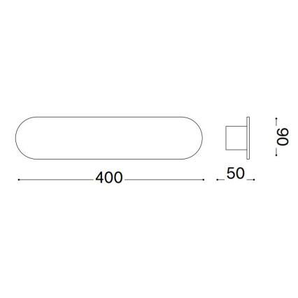 Ideal Lux - LED väggbelysning ECHO LED/20W/230V 40 cm CRI 90 svart
