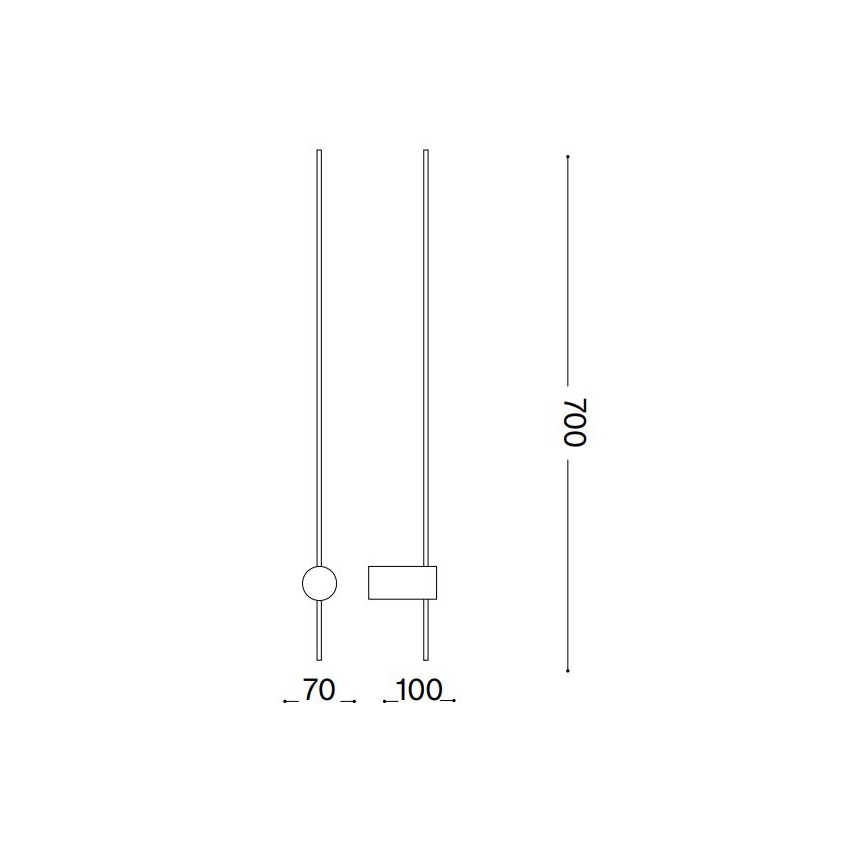 Ideal Lux - LED väggbelysning ESSENCE LED/12W/230V 3000K 70 cm CRI 90 svart
