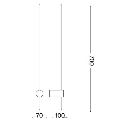 Ideal Lux - LED väggbelysning ESSENCE LED/12W/230V 4000K 70 cm CRI 90 svart