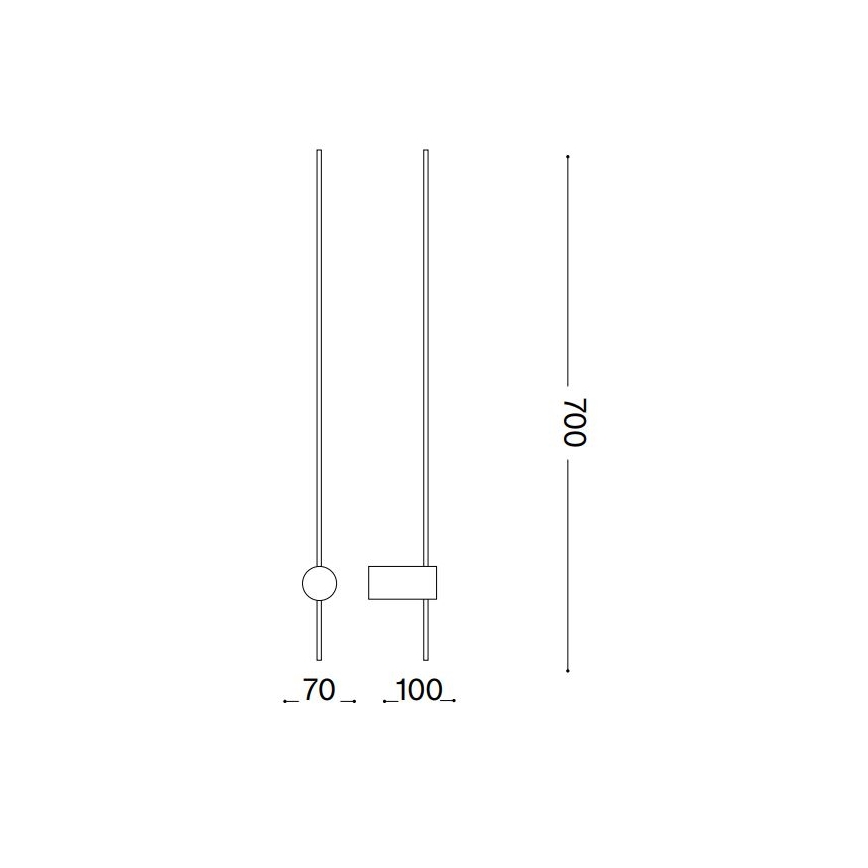 Ideal Lux - LED väggbelysning ESSENCE LED/12W/230V 4000K 70 cm CRI 90 svart