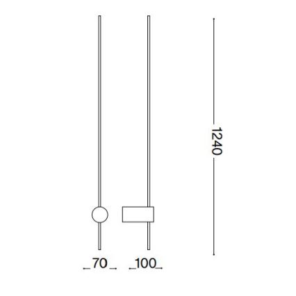 Ideal Lux - LED väggbelysning ESSENCE LED/19W/230V 2700K 124 cm CRI 90 svart