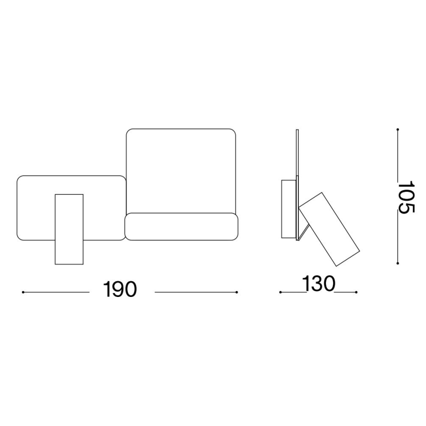 Ideal Lux - LED väggbelysning KOMODO LED/4,5W/230V USB CRI 90 svart