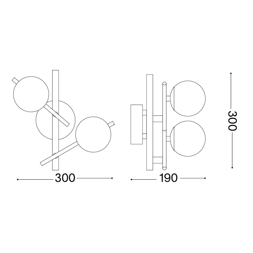 Ideal Lux - LED-vägglampa ATLAS 2xG9/3W/230V guld