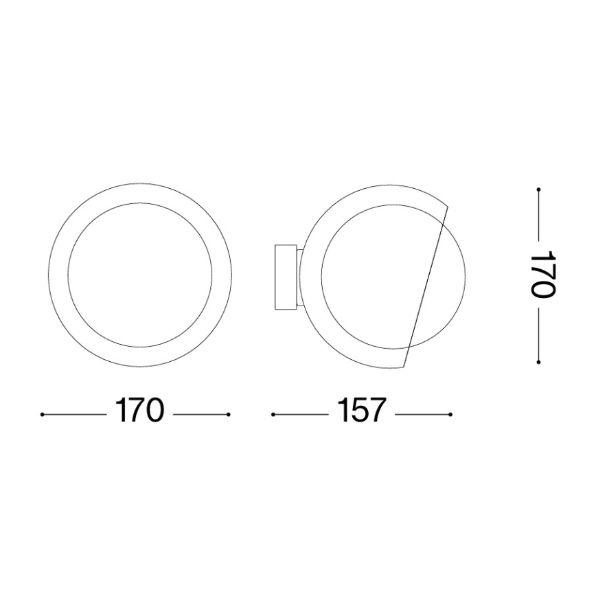 Ideal Lux - LED-vägglampa BLOOM 1xE27/42W/230V svart