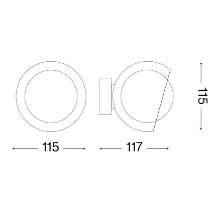 Ideal Lux - LED-vägglampa BLOOM 1xG9/3W/230V svart
