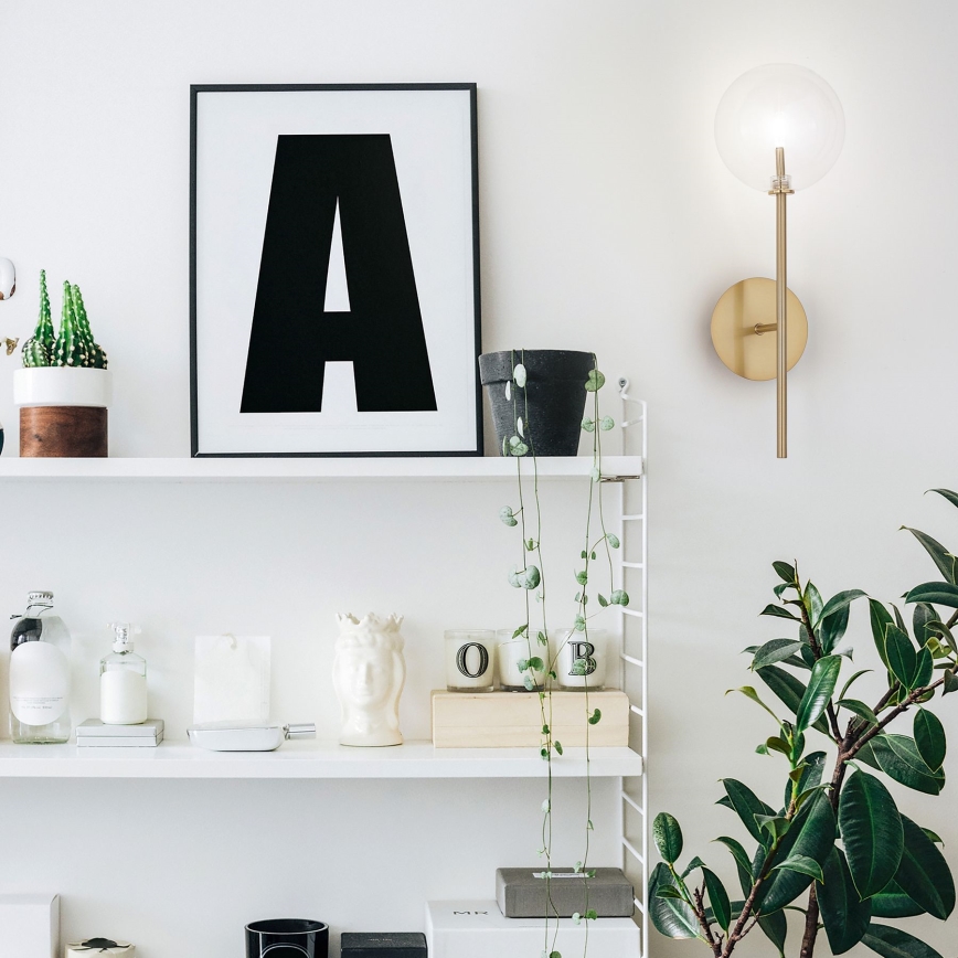 Ideal Lux - LED vägglampa EQUINOXE 1xG4/2W/230V mässing/genomskinlig