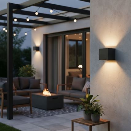 Ideal Lux - LED vägglampa för utomhusbruk ATOM LED/12W/230V CRI 90 IP54 antracit