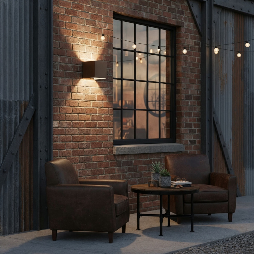 Ideal Lux - LED vägglampa för utomhusbruk ATOM LED/12W/230V CRI 90 IP54 brun