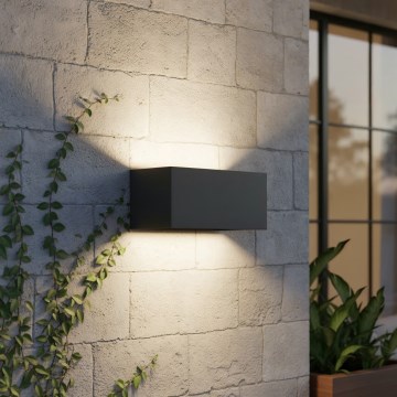 Ideal Lux - LED vägglampa för utomhusbruk ATOM LED/25W/230V CRI 90 IP54 antracit